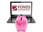 Schwein mit Laptop FondsSuperMarkt Logo